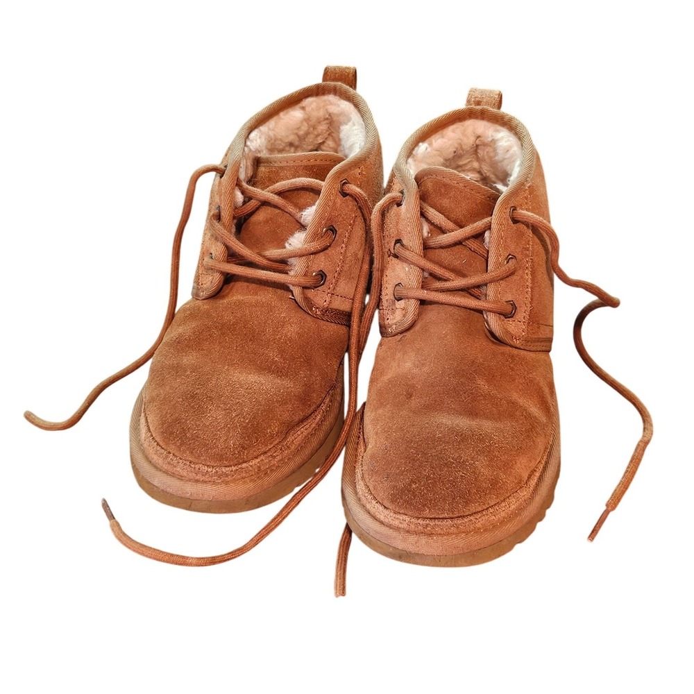 UGG Neumel Chestnut Suede Lace Up Ankle Boots 3236 Womens Size 6